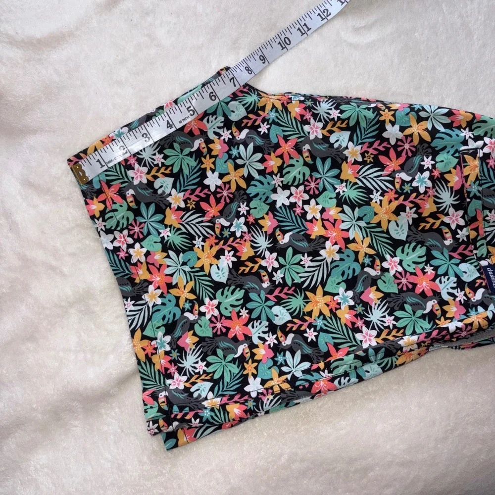 CHUBBIES Swim Trunks Mens L Black Floral Toucan The Bloomerangs 7